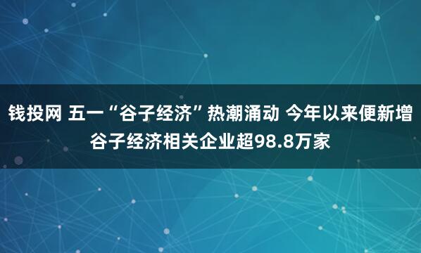 钱投网 五一“谷子经济”热潮涌动 今年以来便新增谷子经济相关企业超98.8万家